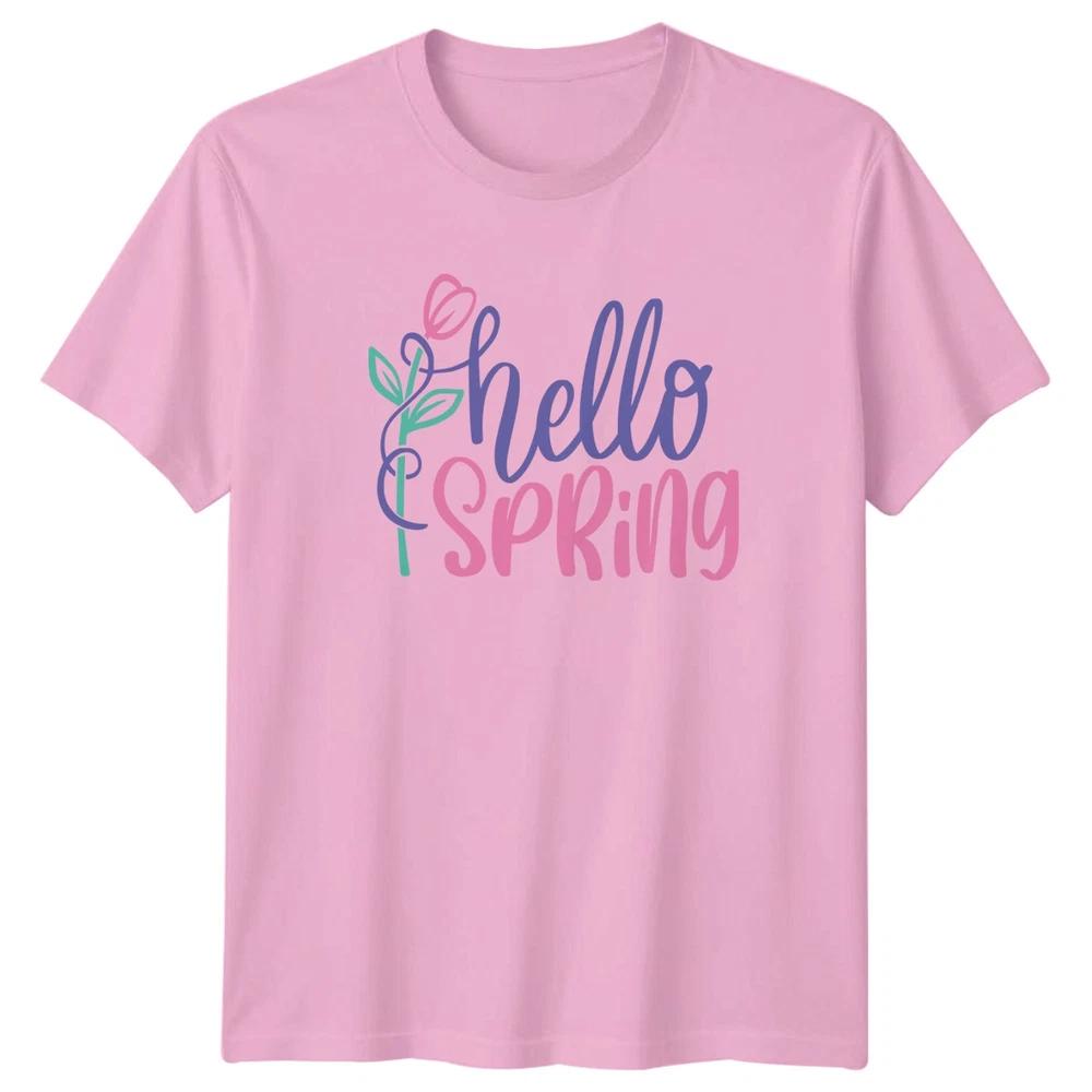 Hello Spring Unisexs TShirt Floral Gardening Seasonal Easter Gift For Her