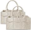 Baby Felt Storage Nursery Organizer Basket Infant Diaper Bag with Handle Caddy Changing Nappy Kids Storage Carrier Large Pocket