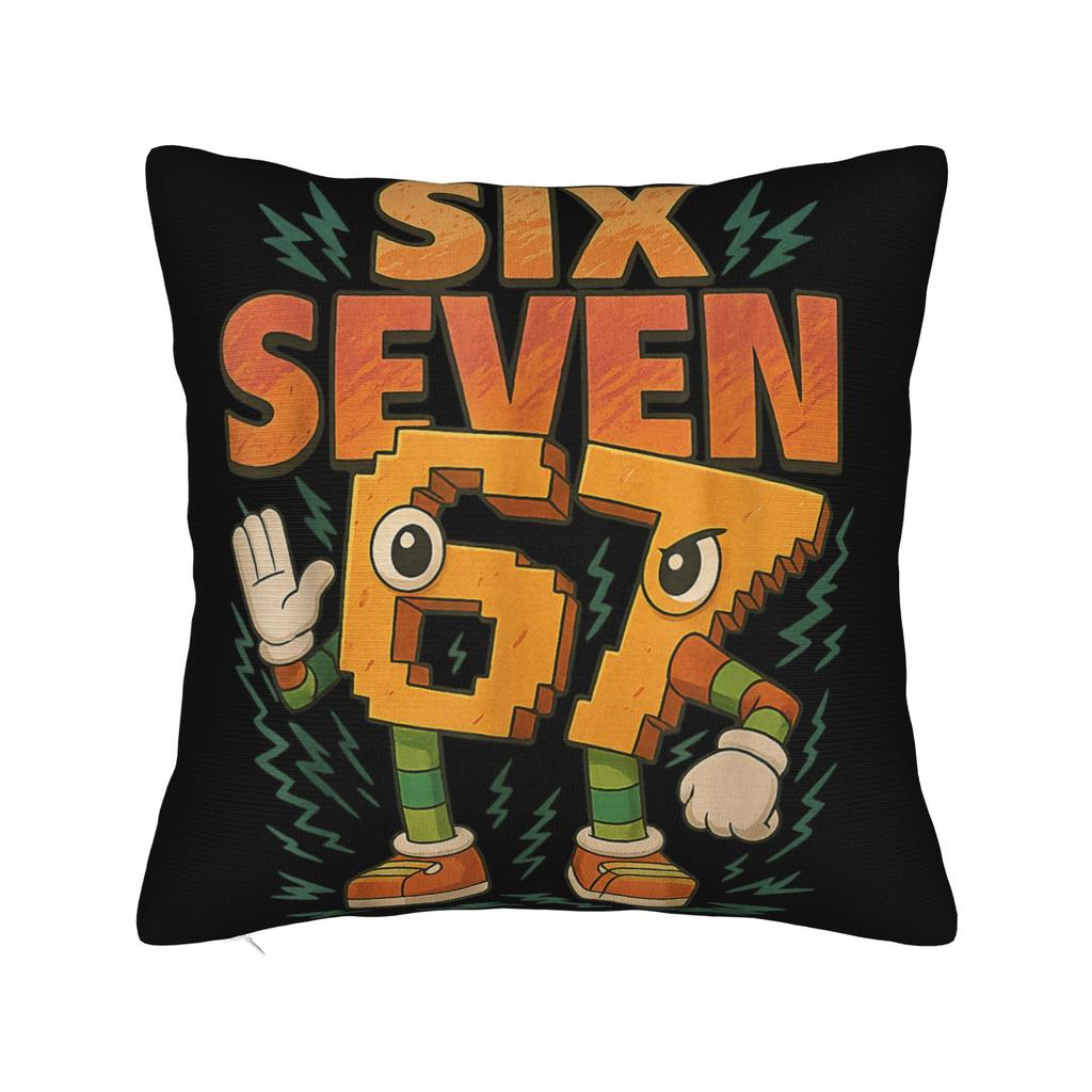 Pillow Cover 67 Six Seven 6-7 Funny Italian Brainrot Gaming Meme Fashion Pillow Case For Wedding Party Home Decor Pillowcases