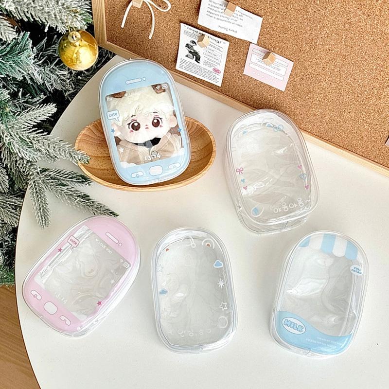 Clear Storage Bag Dollhouse Storage Bag with Zipper Hanging Keychain for Bag Gift Bag Packaging Pouch Doll Organizer Bags