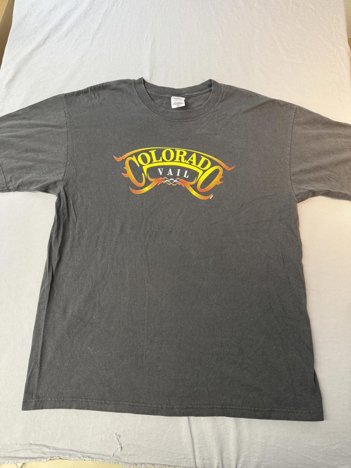 Faded Colorado Vail Y2K Flame Biker Style Tee - XL S