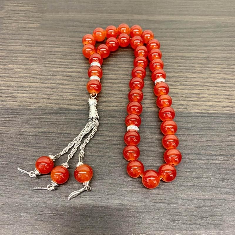 Kristall Gebetsperlen Quasten Handarmband Islamisch 33 Perlen Rosenkranz Armband Religiöser Schmuck Geschenk für Männer Frauen
