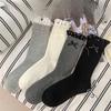 Polka Dot Lace Bow Tie Women's Mid-calf Socks Spring and Autumn Edition Ballet-style Girls' Long Calf Socks