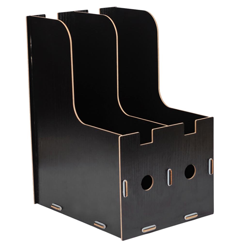 Magazine Book File Stand   File Sorter   Desk Storage Box  Black