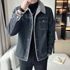 Men Denim Jacket Men Fleece Trendy Winter Velvet Coats Men Korean Slims Casual Thick Jacket Male Lamb Fur Casual Outerwear