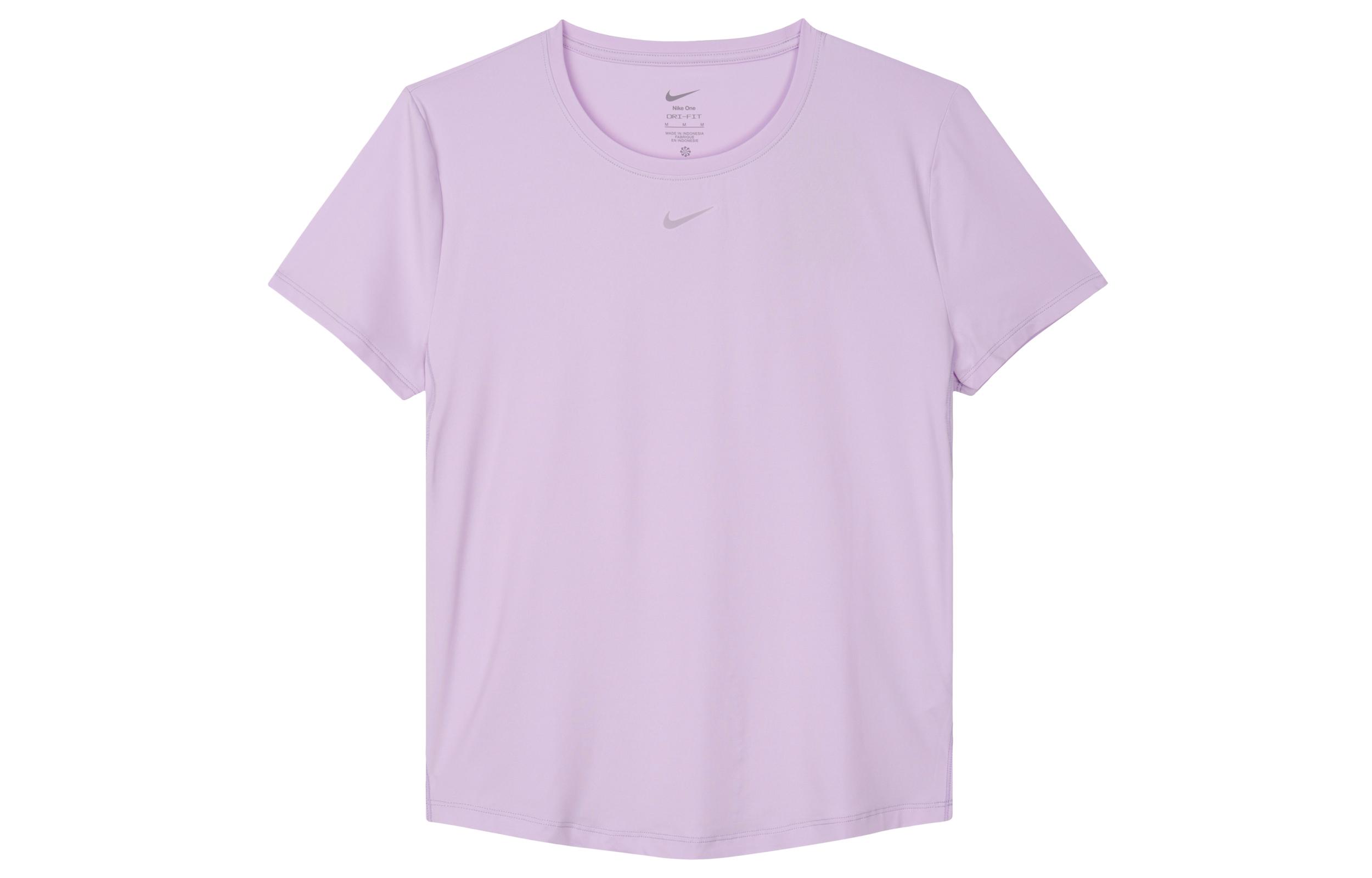 Nike T Shirts Women s Purple Crew Neck Moderate Straight Fit FN2799-512 XL