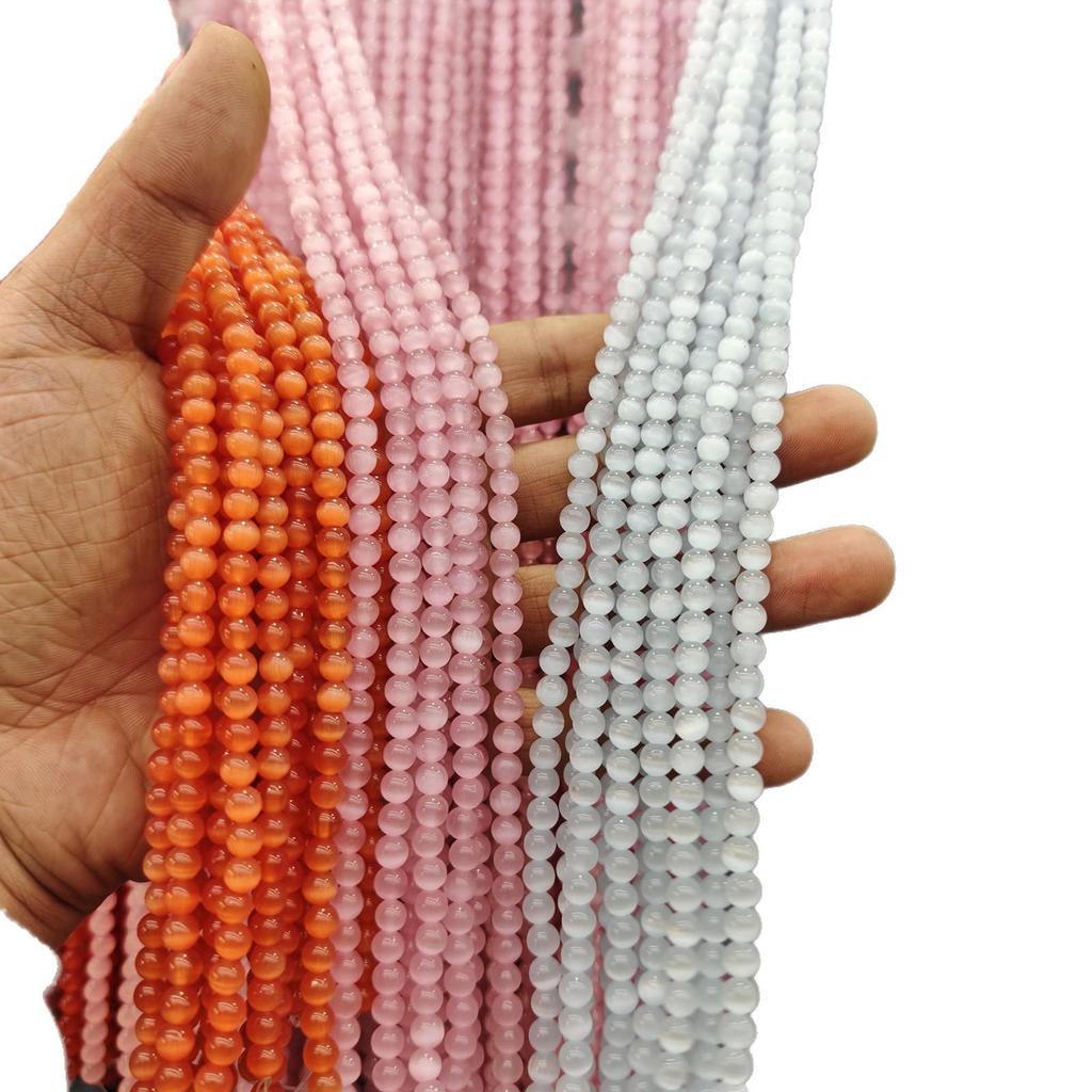 6mm Katzenaugenstein Runde lose Perlen für DIY Schmuckzubehör und Bastelarbeiten