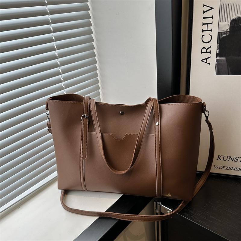 Chic Minimalist Fashion Tote Bag For Women In Black Brown And Khaki Colors