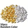 10/30/50pcs 6mm Brass Crimping Bead Cap Jewelry Making Accessories, Semi-circular Opening Tube Bead Joint Jewelry Making Cap