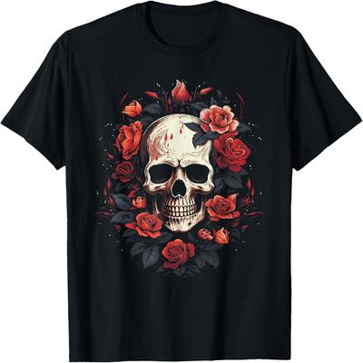 T-shirt Grunge Crâne Sombre Vintage Mort