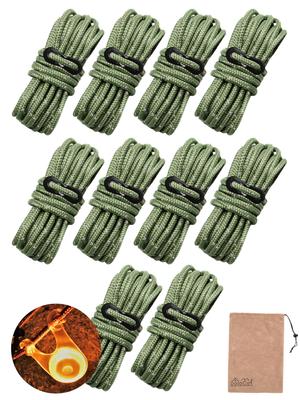 DaLaCa Paracord-Zeltseil, Planenseil, Abspannseil mit reflektierendem Material, Stärke 5 mm, Länge 4 m, 6er-Set, 8er-Set, 10er-Set, Tragkraft 350 kg, flexible Hardware