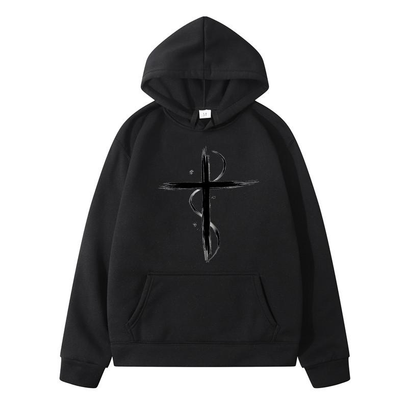 Kreuz gedruckt Neu in Hoodies Sweatshirts Harajuku Herren Sweat-Shirt Herbst reine Baumwolle Kleidung Mode lässig