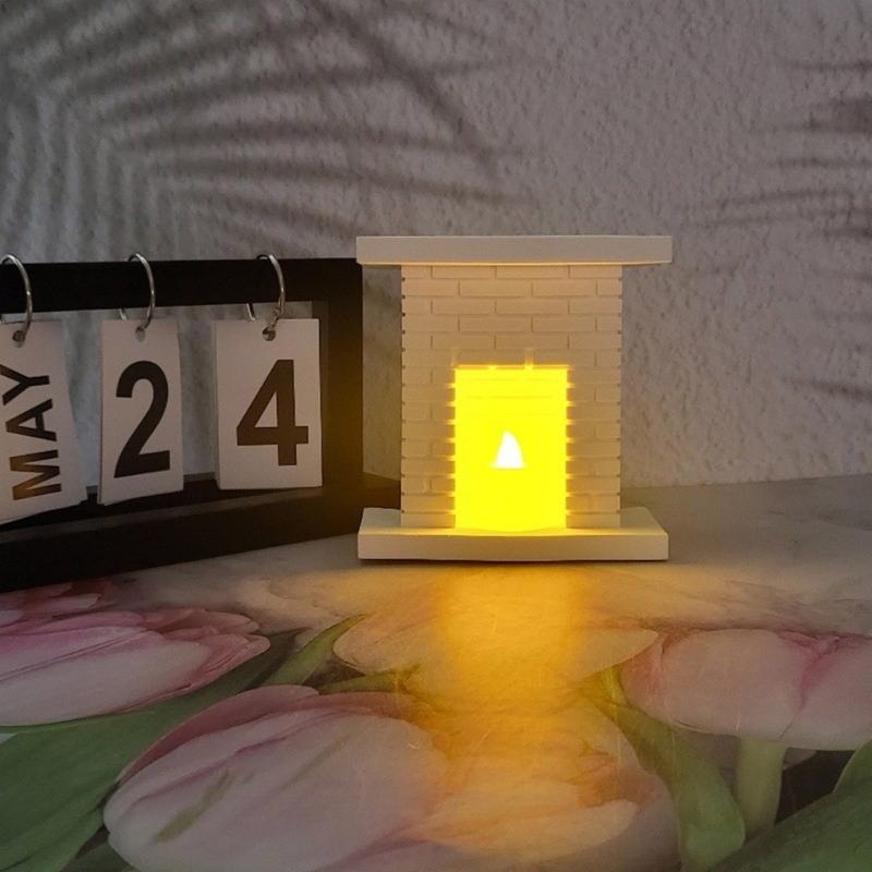 European Fireplaces Candle Holder Silicone Mold Cement Handmade Concrete Resin Candlestick Mould DIYs Crafts Table Home