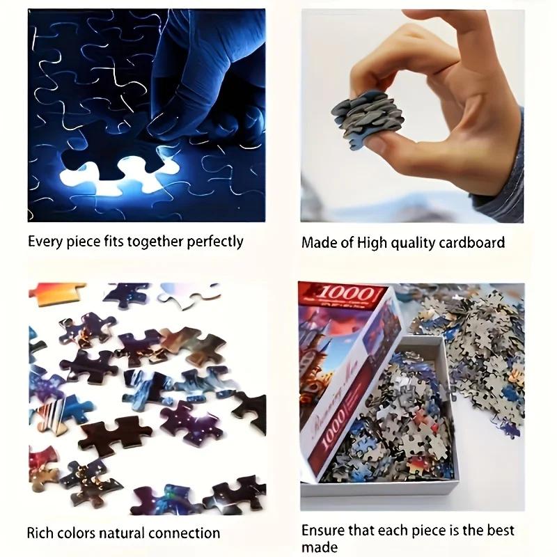 300/500/1000pcs Paper Puzzle Urban Oil Painting Jigsaw Puzzle Creative Gift for Adults Perfect for Family Game Party Home Decor