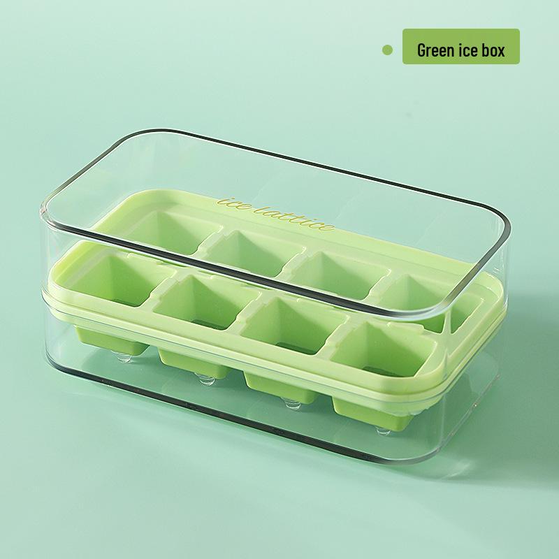 8-Cell Press-Type Ice Cube Tray with Lid, Quick-Release DIY Ice Mold