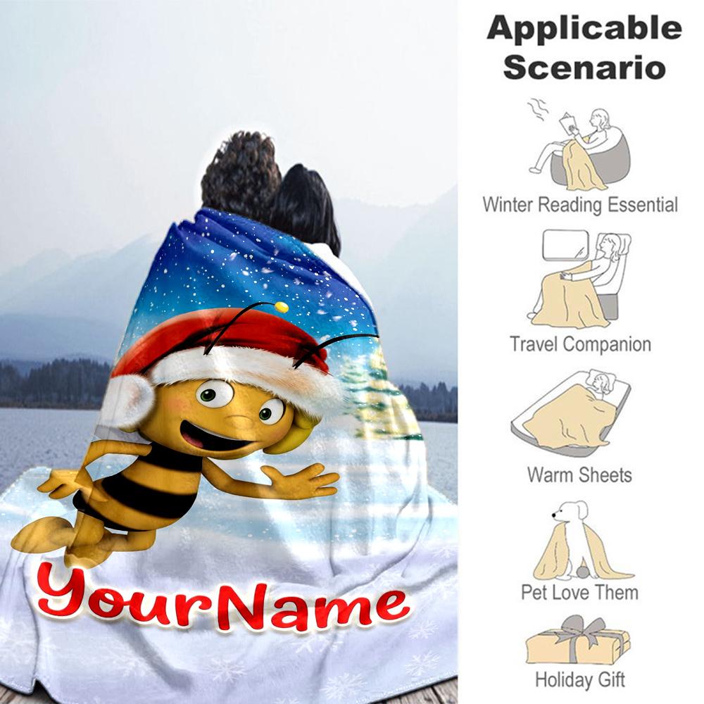 Biene Maja Customize Your Name Blanket Lightweight Personalized Blanket Comfortable Throw For Bed Nap Living Room Couch for All Occasions