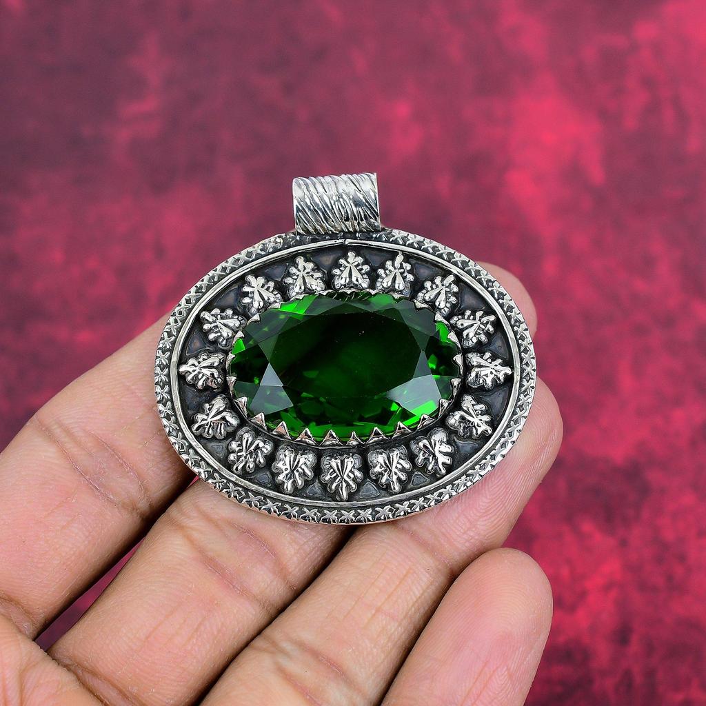 Peridot Pendant Gemstone Jewelry, 925 Solid Sterling Silver Pendant, Handmade Jewelry Birthstone Pendant, Gift For Him