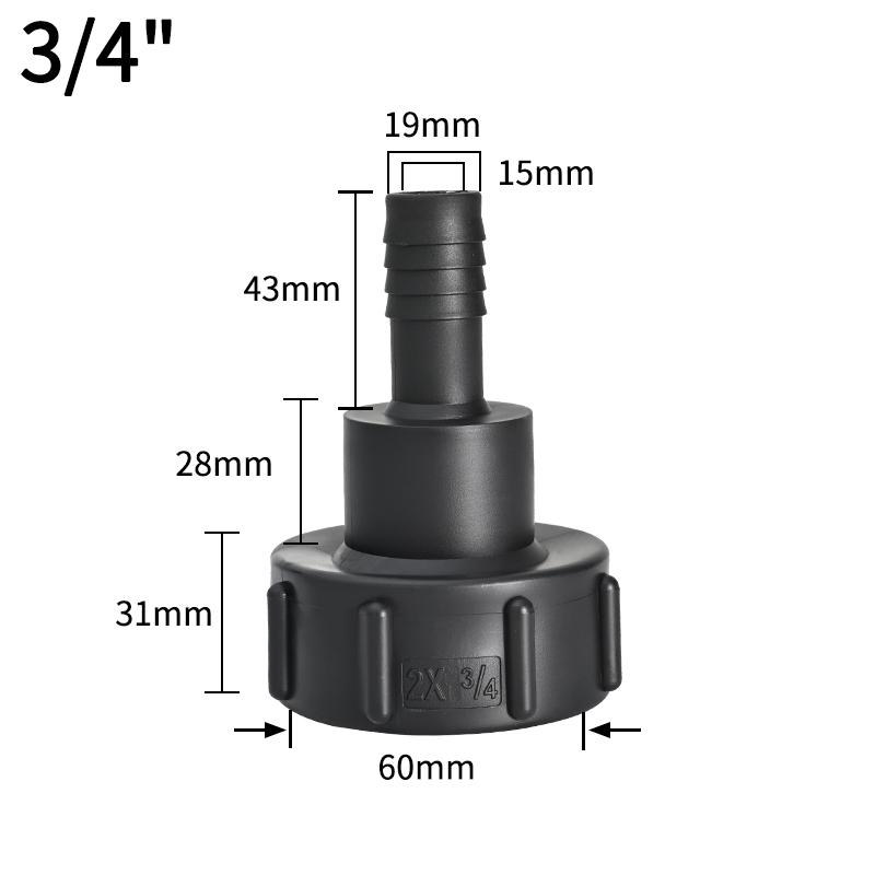 Ibc Tank Tap Adapter 1/2" 3/4" S60 Thread Connector Ton Bucket Valve Joint Accessories Ibc Tank Fitting 1-Inch Valve Adapter