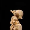 Natural Solid Wood Chang'e Fairy Characters Statue, Hand-carved Mythology, Jade Rabbit, Lmmortal, HomeRoomOffice Decoration, A