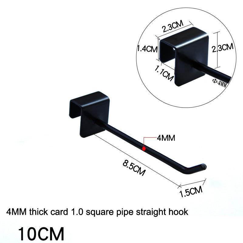 10PCS Retail Shop Peg Goods Display Shelf Supermarket Hanger Hooks Multi-Purpose Square Tube Rack Punch-free Hooks