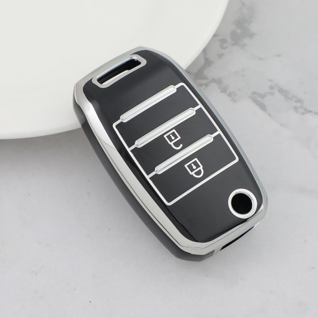 2 3 4 Bottons Silver Tpu Auto Key Fob Cover Case Fit For Kia K2 K3 K5 Carens Cerato Forte Rio Kia Flip Key Fob Housing Key Ring Auto Accessories