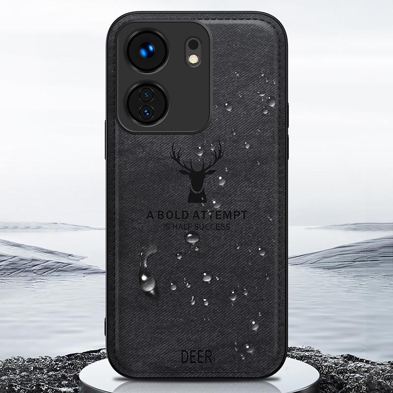 For Xiaomi Redmi 13C 4G/Poco C65 4G Phone Case Deer Pattern Cloth Textured Anti-Slip