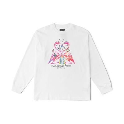 Vans Cartoon Graphic Letter Print Ribbed Round Neck Long Sleeve T-Shirt Unisex Tops White VNOOONDKWHT
