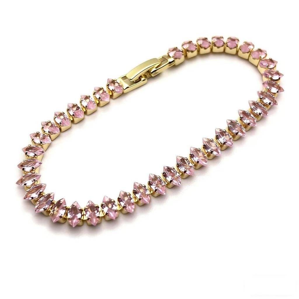 Damska bransoletka tenisowa z cyrkoniami w kształcie łezki: Łańcuch Markiza z Ząbkami, Ekskluzywny Element Mody