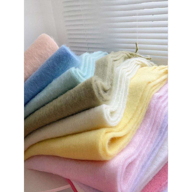 Soft Plush Solid Color Womens Winter Scarf Thick Faux Cashmere Shawl Warm Neck Wrap Versatile