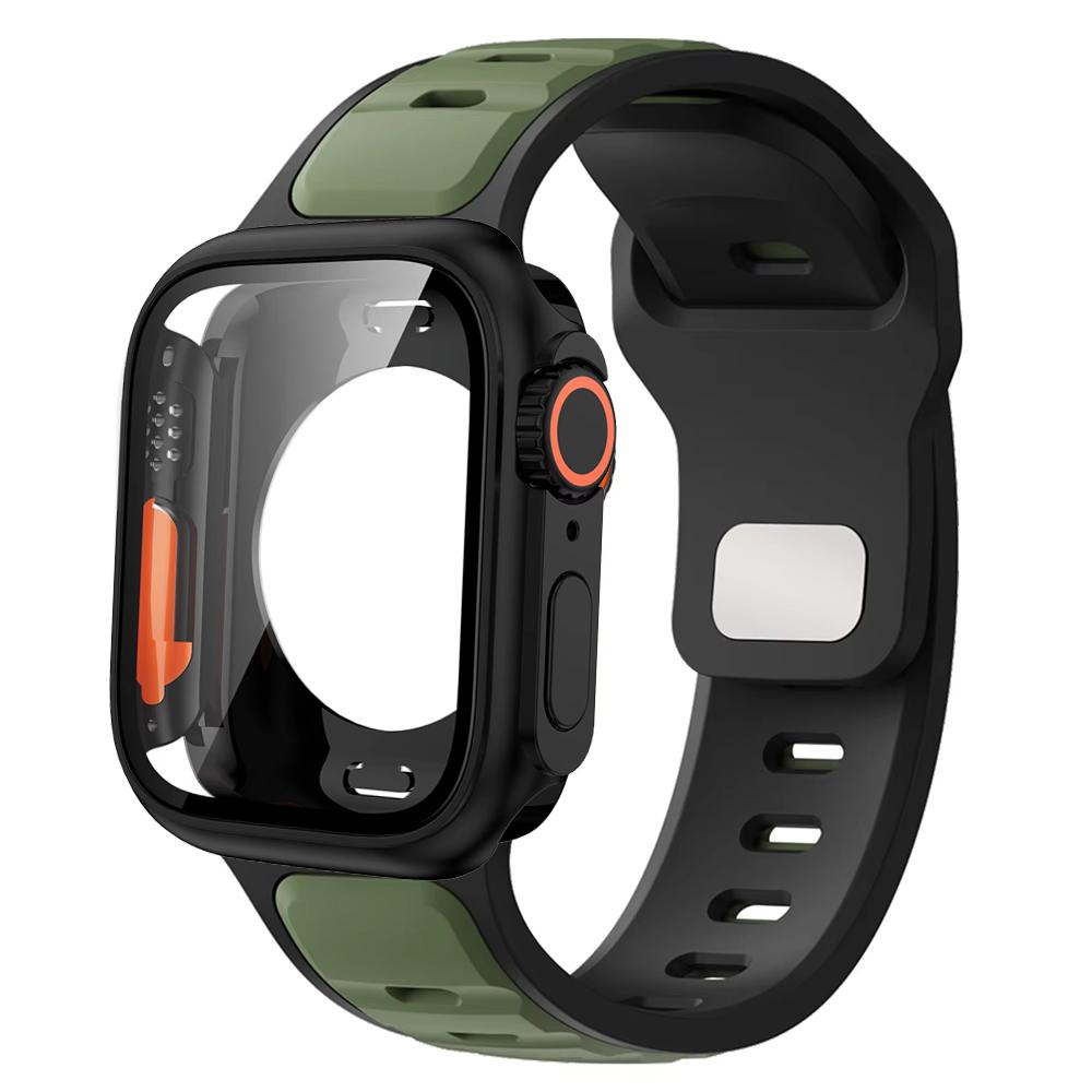 Silicone Band +Case for Apple Watch S11 46mm S10 SE3 44mm 45mm iWatch Series 10 9 8 7 6 5 4 Make Watch Upgrade Change To Ultra3/