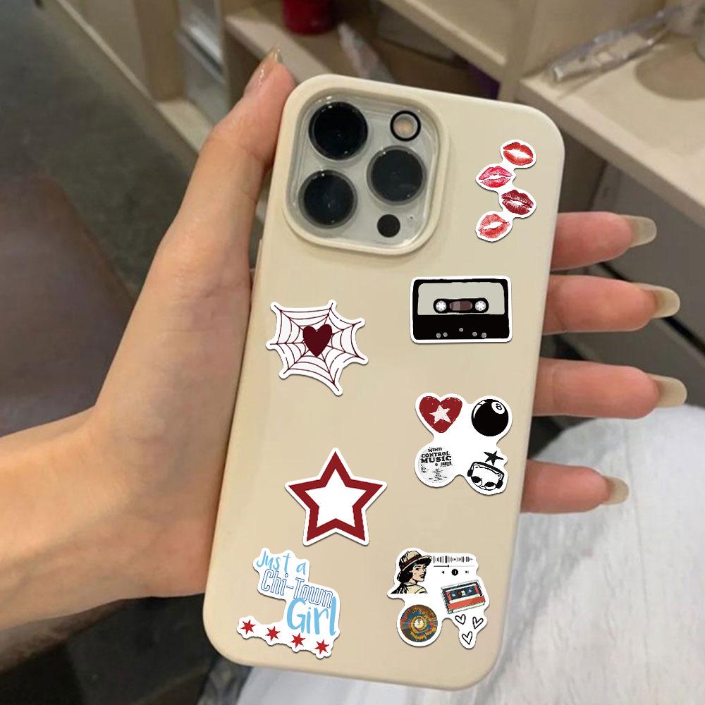 50 American Y2K Downtown Girl Stickers for Phone, Laptop, and Water Bottle