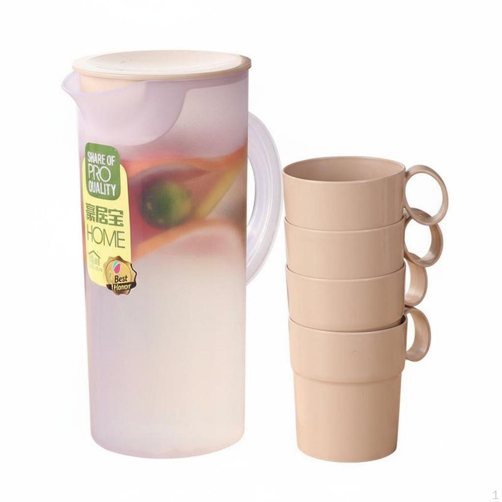 Pitcher with Lid High Temperature Resistant Refrigerator Food Grade Cold Water Kettle for