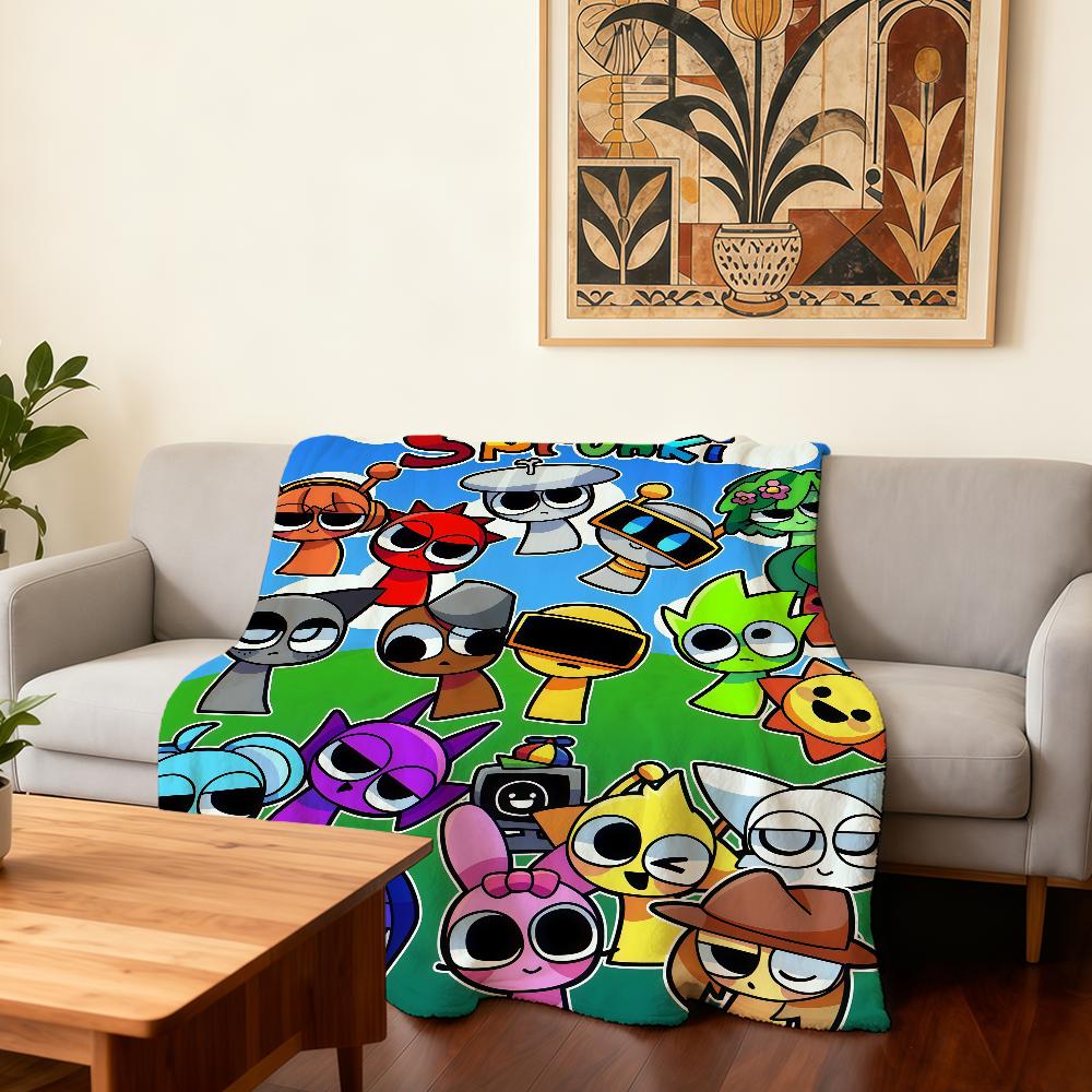 S-Sprunki Game I-Incredibox Blanket Super Warm Comfortable Plush Throw Blanket Child Home Sofa Bedroom Gift