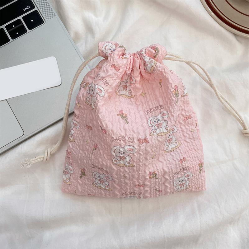 1PC Drawstring Sundry Storage Bag Cartoon Drawstring Bag Bear Multi-Functional Cloth Bag Dustproof Portable Organiser Multi-Style
