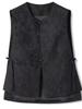 Black Jacquard Vest Women Chinese Style Vintage Embroidered Vest Round Neck Sleeveless Retro Tops