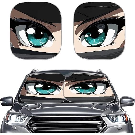 KEIAHUAN Customized Auto Front Window Visor Sun Shade Universal Windshield Sunshade for Car Truck SUV 2-Piece