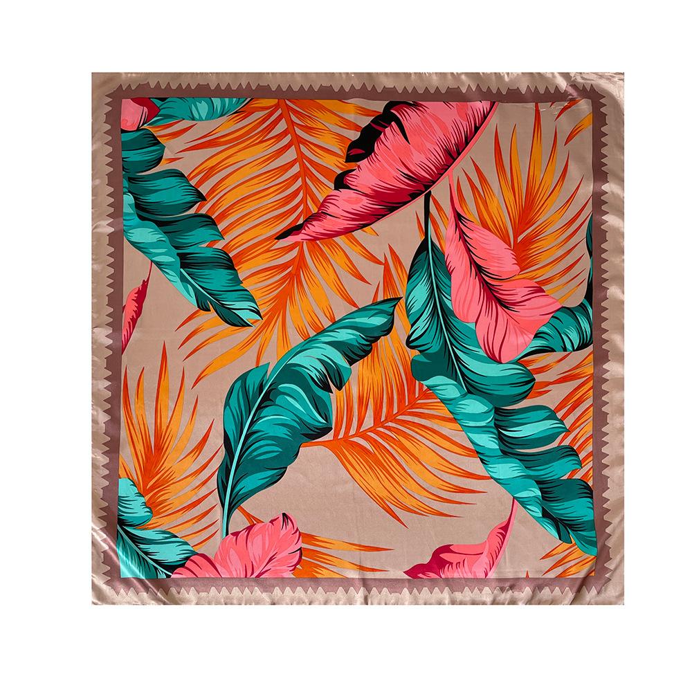 90cm Headscarf for Women – New Arrival: Colourful Printed Silk Scarf, Trendy and Versatile Shawl, Rayon Square Scarf