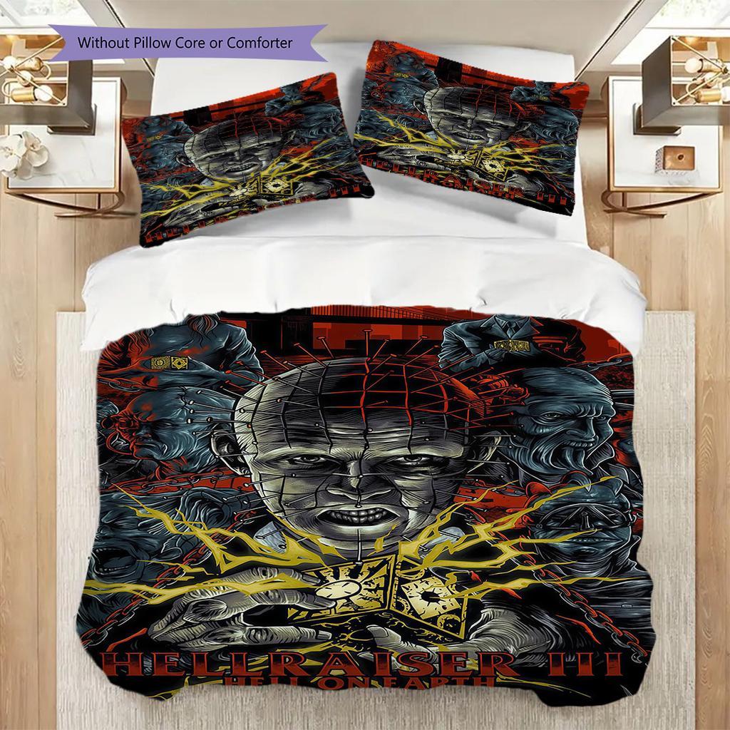 Michael Myers Halloween Horror Set Threepiece Set 1 Duvet Cover 2 Pillowcase Without Core Soft And Comfortable Duvet Cover And Pillowcase