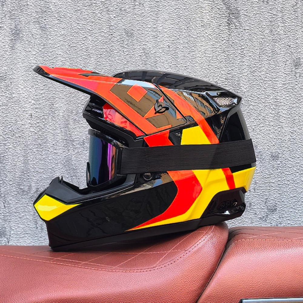 Red and Blue Downhill Helmets Off-road Full Helmets Mountain Bike Riding Safety Helmets Men's and Women's Cycling Forest Helmets