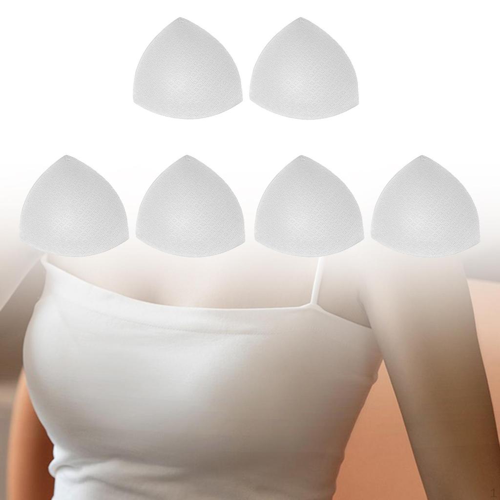 3 Pairs Bra Pads Inserts, Breathable Triangle Women Foam Insert for Sports Swimsuit Replacements