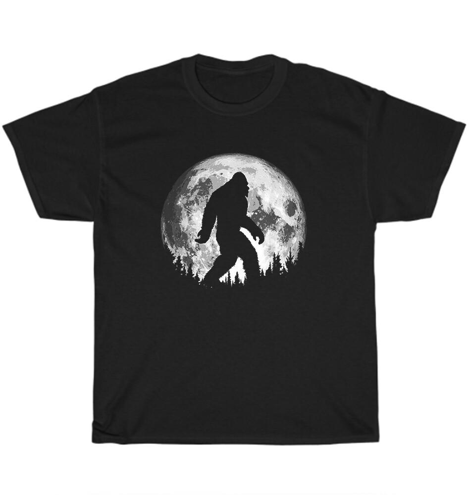 Bigfoot Night Stroll Cool Full Moon Trees Sasquatch T-Shirt Unisex S