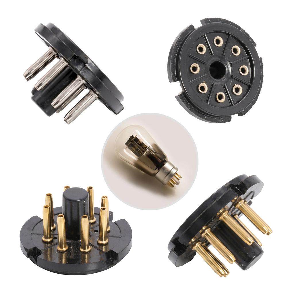 Premium Bakelite 8Pin Vacuum Tube Base High Temperature Resistance Secure Connection Sound Systems