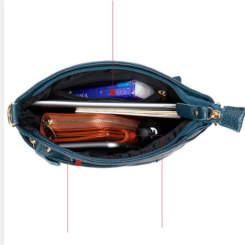 Brand Design Luxury Ladies Bucket Messenger Bag Genuine Leather Single Shoulder Bag Large Capacity Female Solid Color Handbag