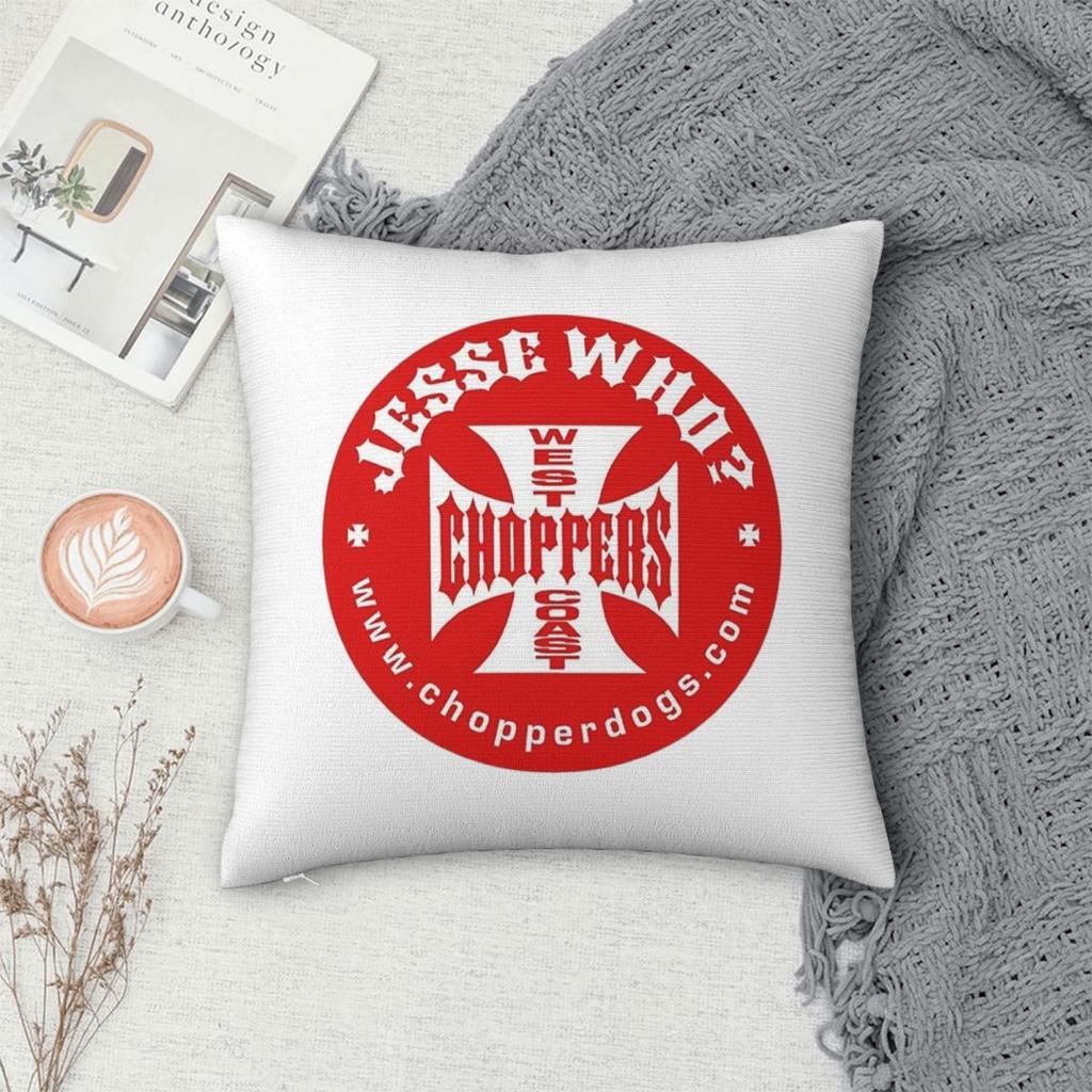 Personalized West Coast Iron Cross Choppers Square Pillowcase Cushion Cover Pillow Case Throw Pillow Cover for Home Sofa