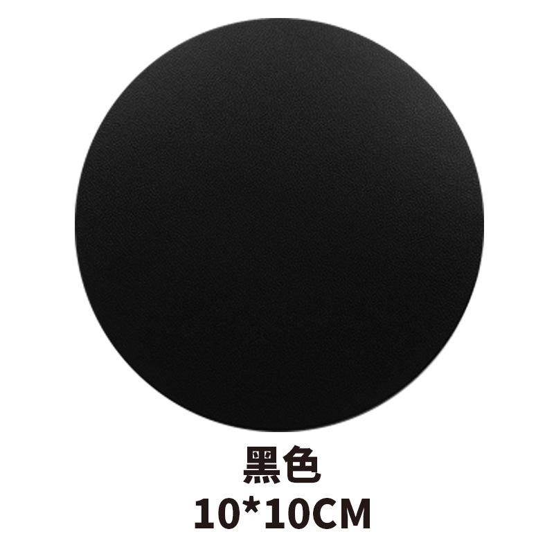 Round spot leather teacup mat can be ordered lOGO hand sewing with oil edge pu leather coaster thermal insulation mat wholesale