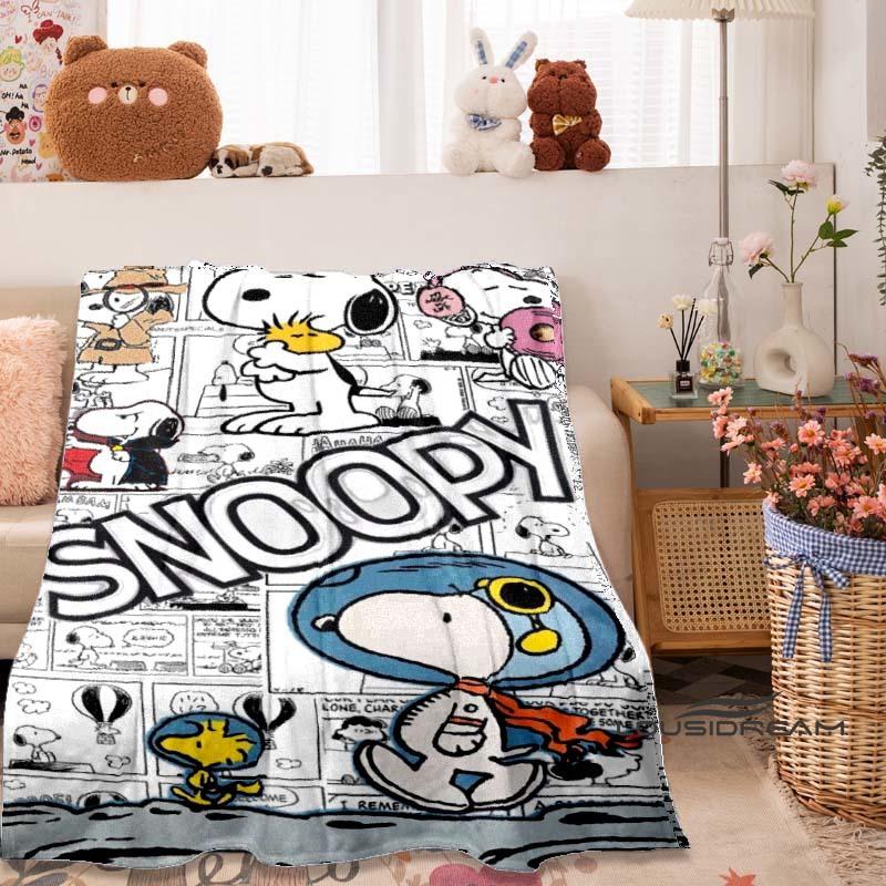 New Comic-Themed Snoopy Flannel Blanket — Ultra-Soft, Warm, and Plush Throw — Perfect for Home, Bedroom, Bed, Sofa, and Travel