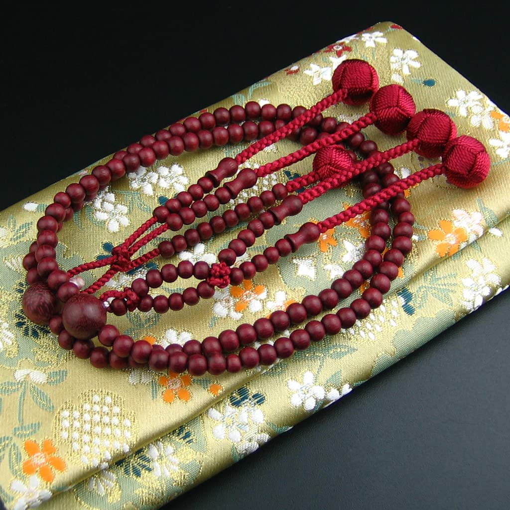 Myorenka Soka Gakkai Prayer Purple Small Natural Prayer Beads Prayer Bead Bag Odamaki Bonten Authentic Prayer 108 SGI Prayer Beads Red Bonten Women's