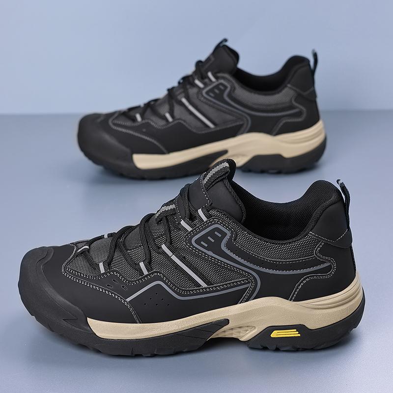 Fashion Wide Version Mens Casual Leather Shoes Non-Slip Outdoor Walking Shoes Comfortable All Day Wear Hiking Shoes Man Treking Footwear