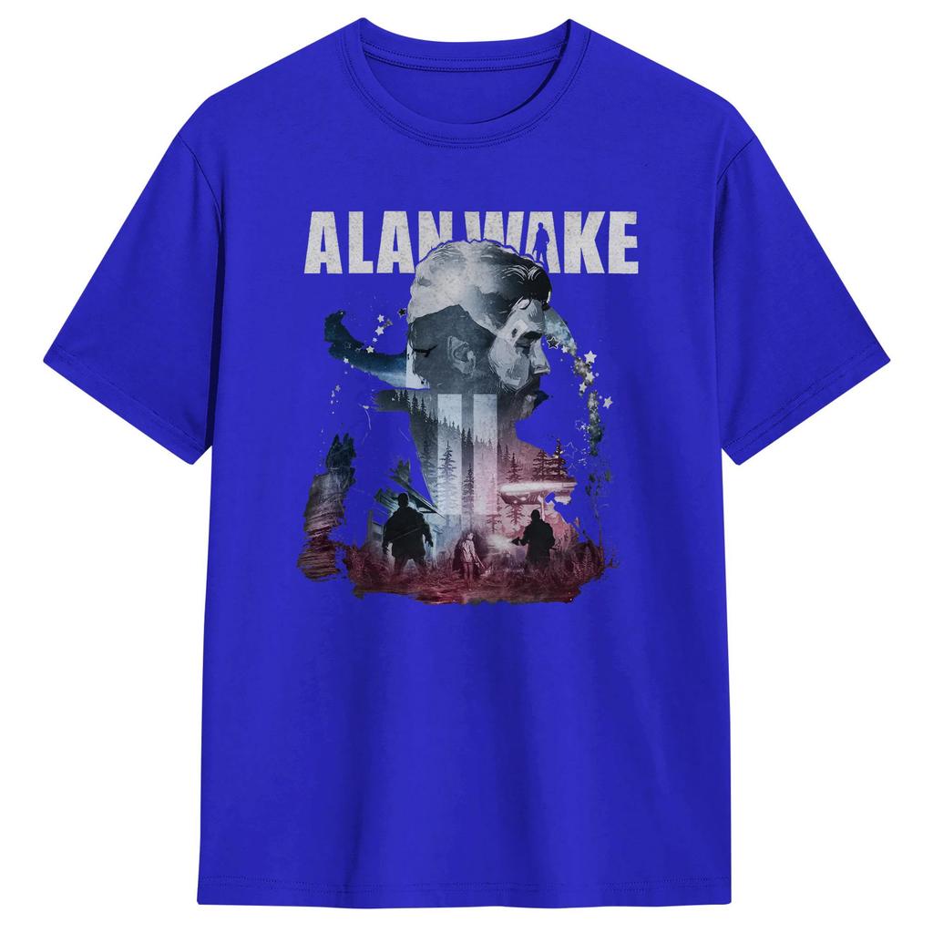 Magliette per Coppia Magliette Alan Wake alla Moda Fresche Magliette Estive Abbigliamento Vintage in Cotone Regalo