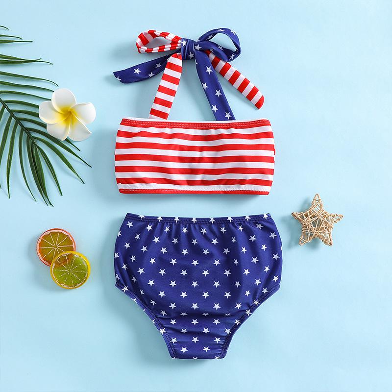 Girls' Summer Mermaid Bowknot Bikini Set - Cute Sling Two-Piece Swimwear